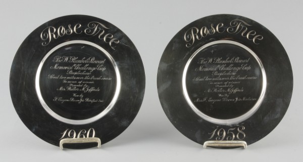 Appraisal: Both plates feature inscription Rose Tree The W Plunket Stewart