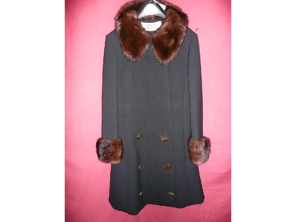 Appraisal: A 's Christian Dior London black lady's coat with fur