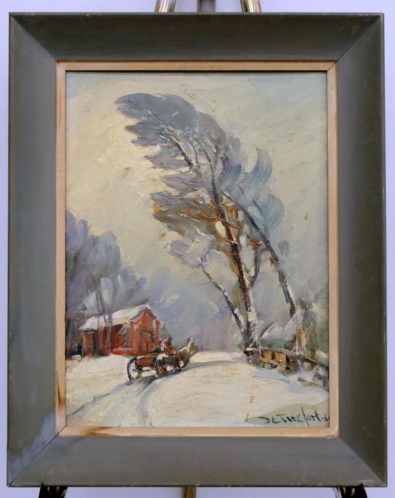 Appraisal: BELLA DE TIREFORT AMERICAN - SNOW SCENE Listed American artist