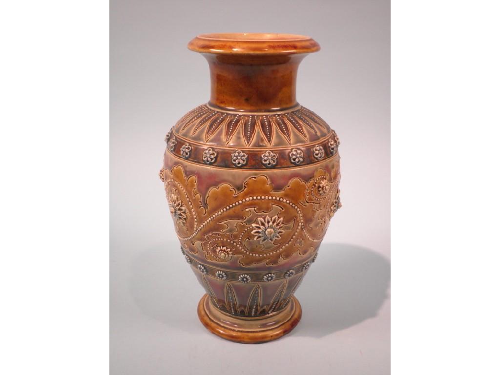 Appraisal: A Doulton Lambeth vase decorated by George Tinworth with flower