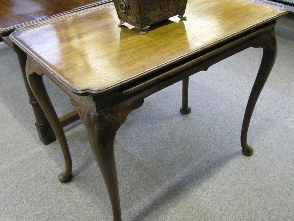 Appraisal: Mahogany silver table with brushing slide