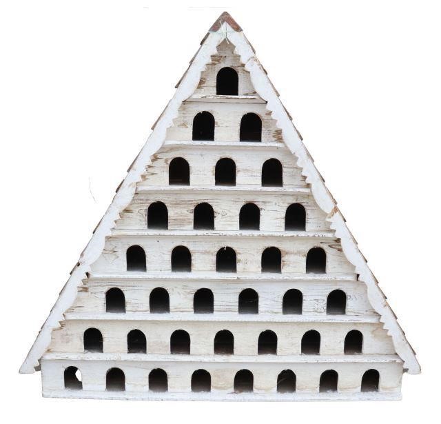 Appraisal: Large wood bird house hotel late thc in an A-frame