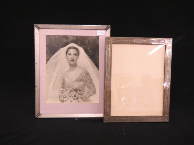 Appraisal: Large Silver Picture Frames one sterling silver one appears to