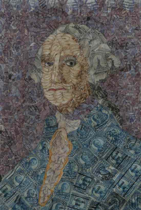 Appraisal: AMERICAN SCHOOL th century PORTRAIT OF GEORGE WASHINGTON collage of