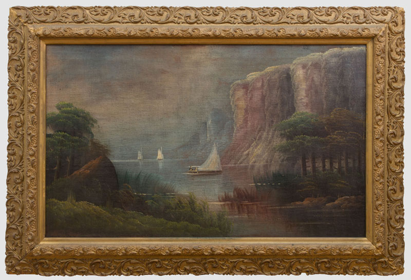 Appraisal: AMERICAN SCHOOL VIEW ON THE HUDSON RIVER AT THE PALISADES