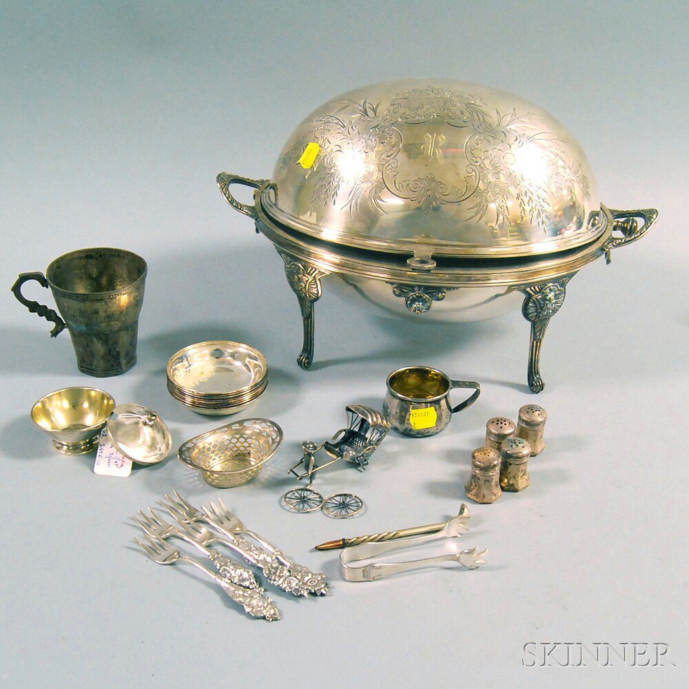 Appraisal: Large Group of Silver and Silver-plated Items including a silver-plated