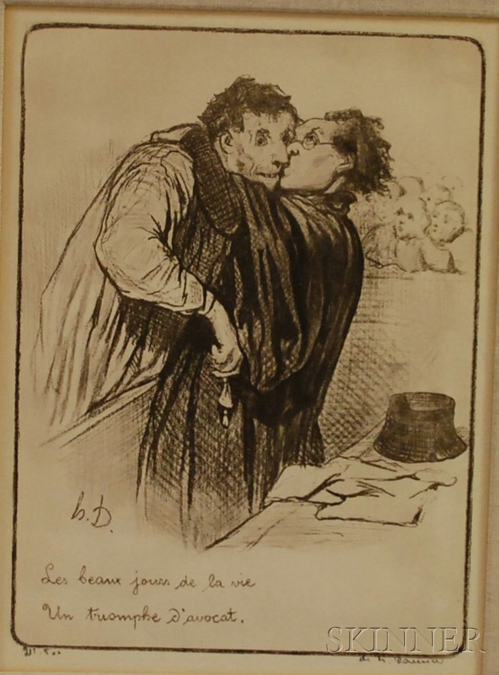 Appraisal: Framed Print after Daumier sight size x in