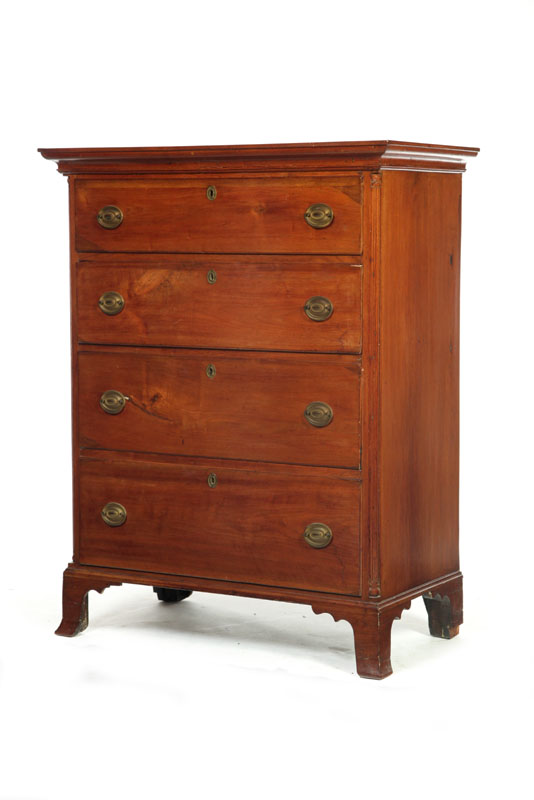 Appraisal: HEPPLEWHITE CHEST OF DRAWERS Pennsylvania late th-early th century walnut