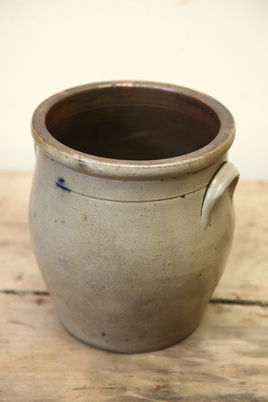 Appraisal: STONEWARE CROCK Ovoid with double handles ''h ''d