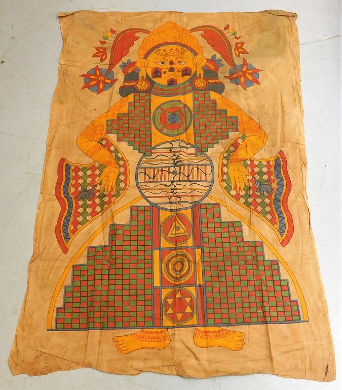 Appraisal: Polychromatic Indian Thangka Jain Tantric Painting India th Century Features