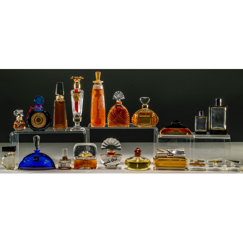 Appraisal: PERFUME BOTTLE COLLECTION items including Marilyn Miglin Ungara Rochas Fendi