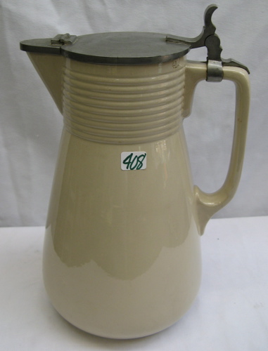 Appraisal: A VILLEROY BOCH METTLACH STONEWARE PITCHER L size with pewter