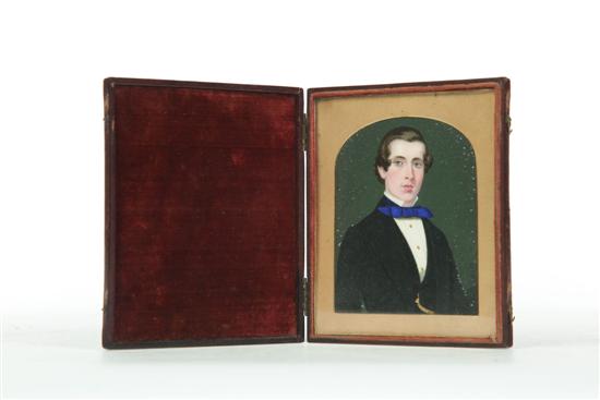 Appraisal: MINIATURE ON IVORY Probably American s Portrait of a young