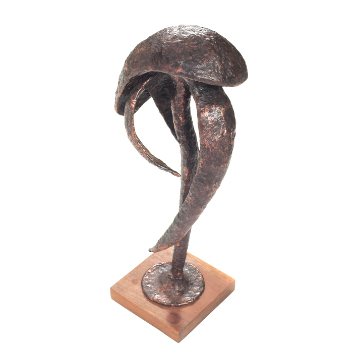 Appraisal: Raymund Novacek sculpture untitled s organic abstract bronze formover a