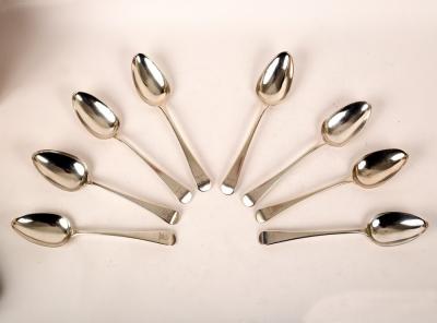 Appraisal: Eight George III silver tablespoons Richard Crossley London - Old