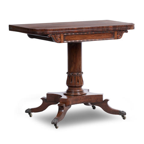 Appraisal: A Scottish William IV mahogany tea table The hinged rectangular