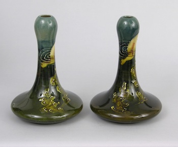 Appraisal: A Pair of Art Nouveau Ceramic Vases A pair of