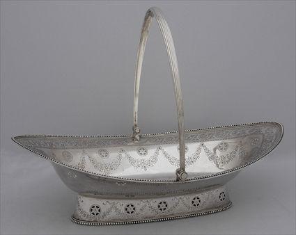 Appraisal: GEORGE III SILVER CAKE BASKET Robert Hennell London the pointed