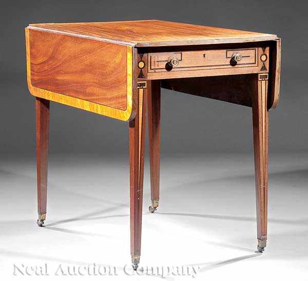 Appraisal: An Antique English Inlaid Mahogany Pembroke Table in the Hepplewhite