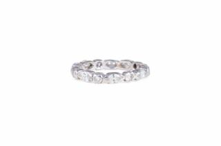 Appraisal: A Platinum and Diamond Eternity Band A Platinum and Diamond