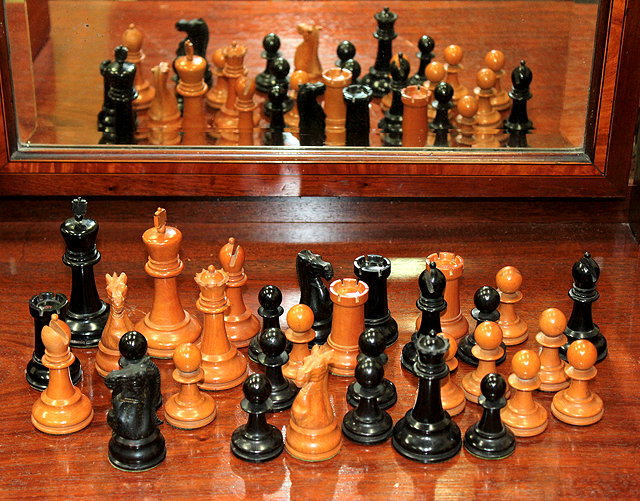 Appraisal: A JAQUES LONDON STAUNTON PATTERN BOXWOOD AND EBONY CHESS SET