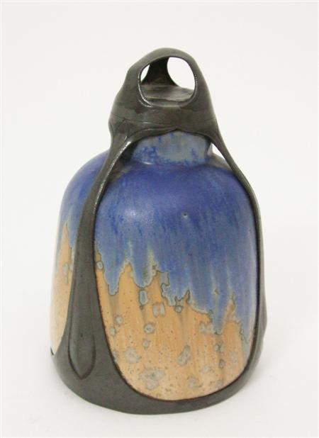 Appraisal: RUSKIN POTTERY WITH 'OSIRIS' MOUNTS BOTTLE AND STOPPER EARLY TH