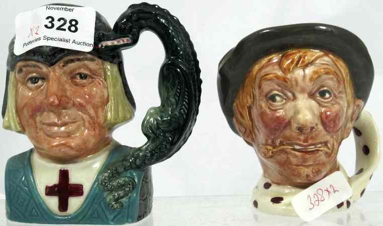 Appraisal: Royal Doulton Small Character Jugs St George D and Jarge