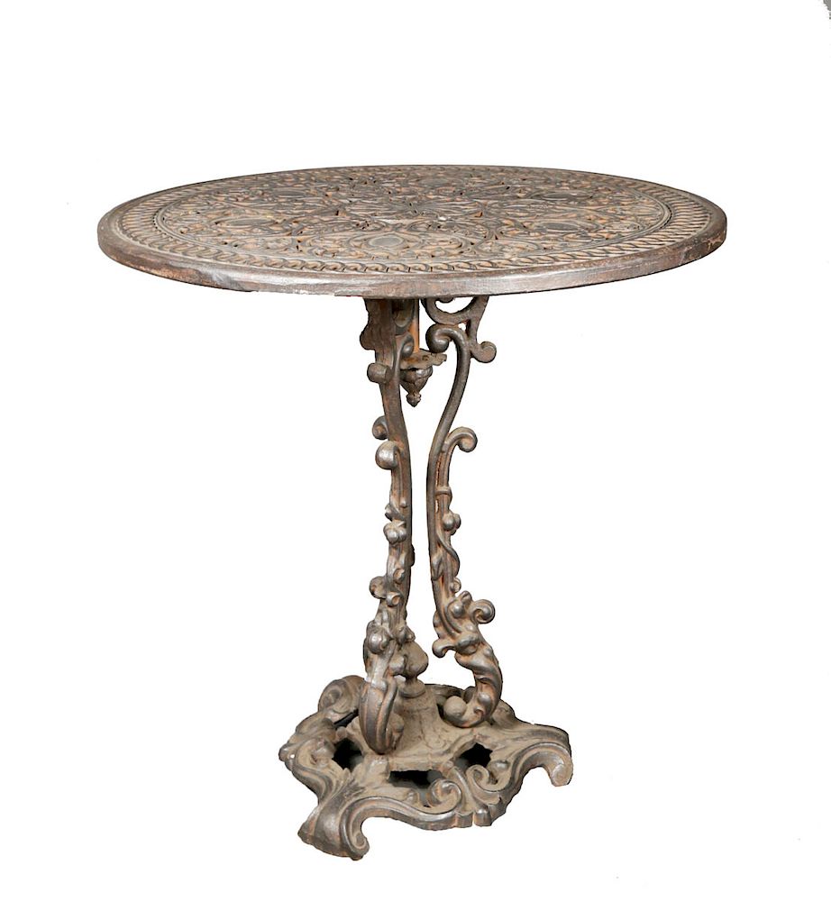 Appraisal: Cast Iron Garden Table th Century Cast Iron Garden Table