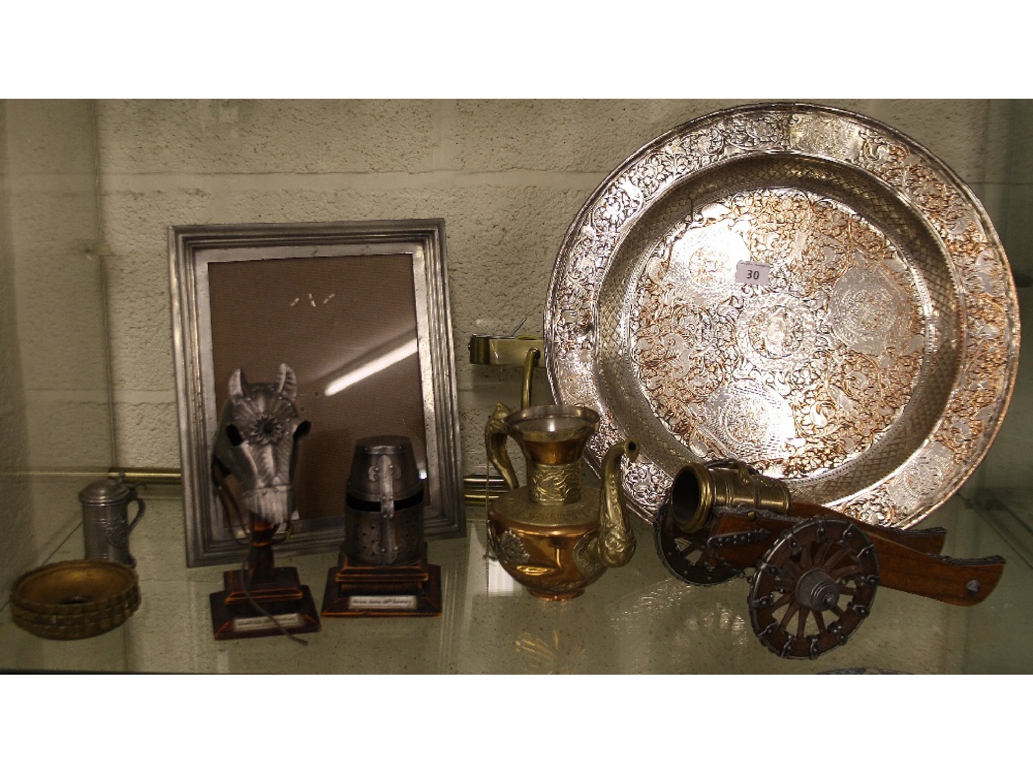 Appraisal: Mixed miscellaneous lot to include pewter easel picture frame cast