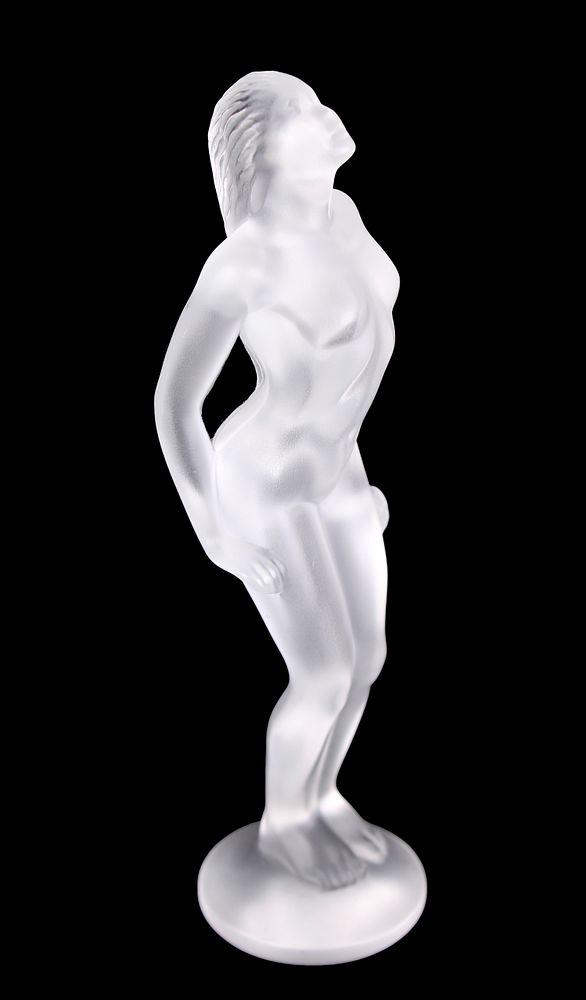 Appraisal: LALIQUE Signed Standing Nude Figure LALIQUE Signed Standing Nude Figure