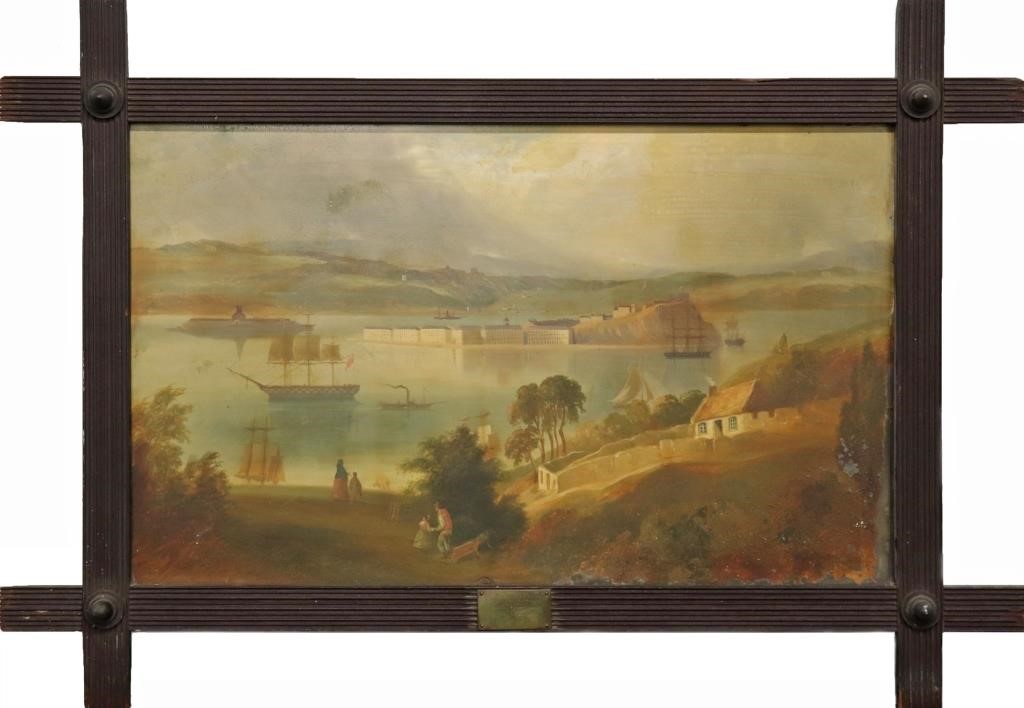 Appraisal: Rare Civil War era painting on slate panel from blockade