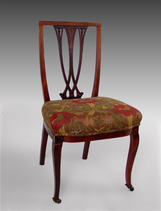 Appraisal: STRING INLAY FEDERAL SIDE CHAIR With carved bell flower flat