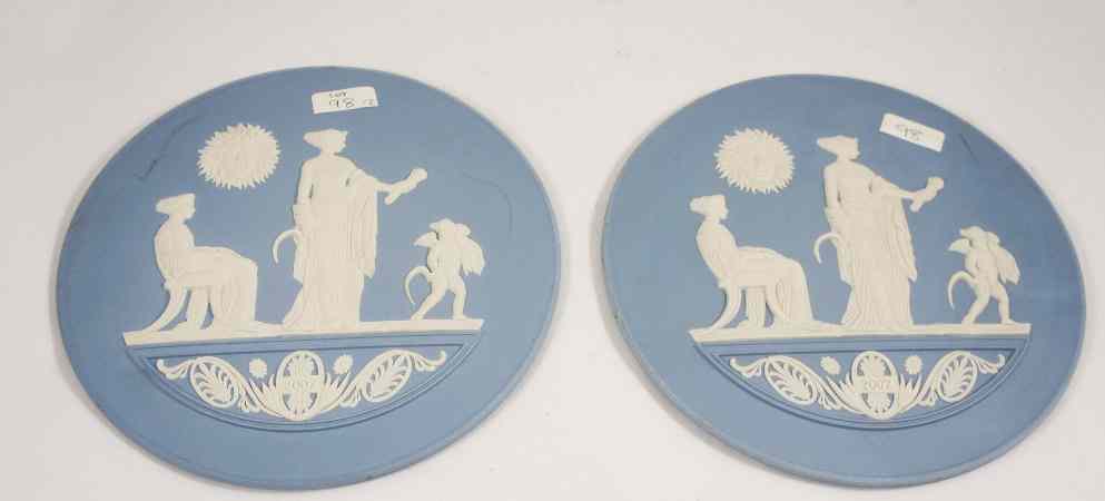 Appraisal: Pair Wedgwood Jasperware round Plaques dated diameter cm