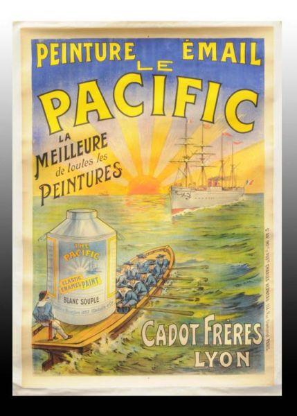 Appraisal: French Paper Litho Advertising Poster Description Circa Pacific Paint Mounted