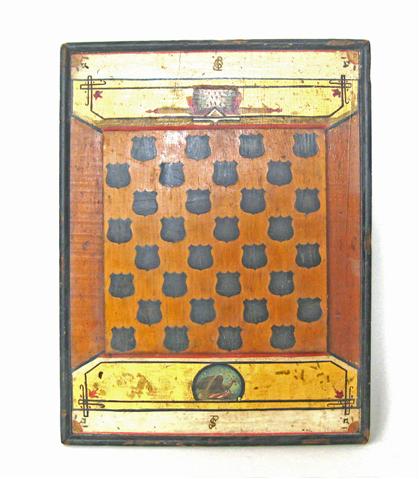 Appraisal: Painted and decorated game boardlate th early th century