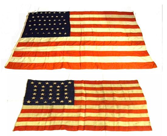 Appraisal: Two American flags including one with embroidered stars in blue