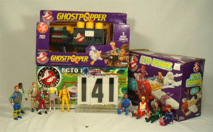 Appraisal: 's Ghostbusters Action Figures ghost popper Ecto-Bomber and Ecto- car