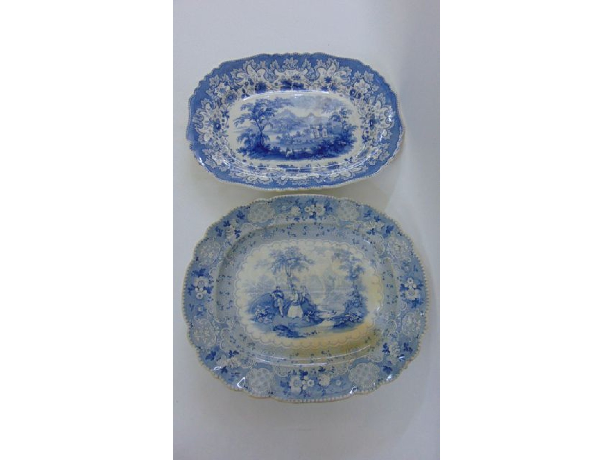 Appraisal: A th century blue and white transfer printed meat plate