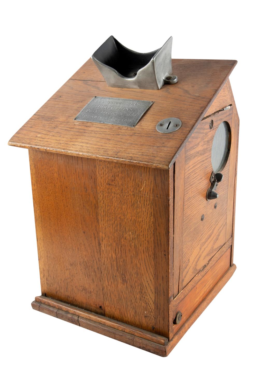 Appraisal: COIN OPERATED STEREO VIEWERin oak case inches wide inches deep