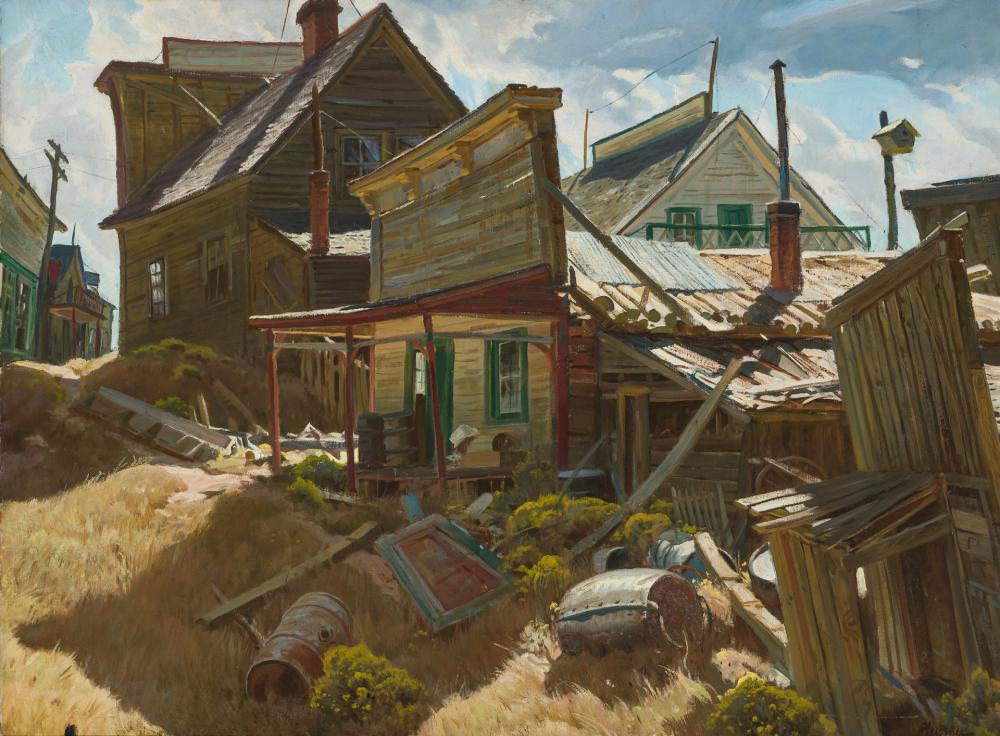 Appraisal: OGDEN MINTON PLEISSNER American - Ghost Town oil on canvas