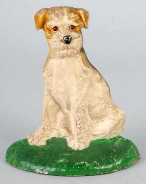 Appraisal: Cast Iron Wirehaired Fox Terrier Doorstop Description Made by Hubley