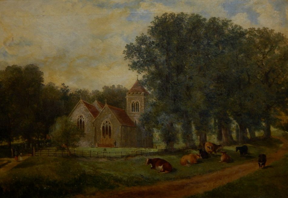 Appraisal: W G Thomas thC Hughenden Church Bucks oil on canvas