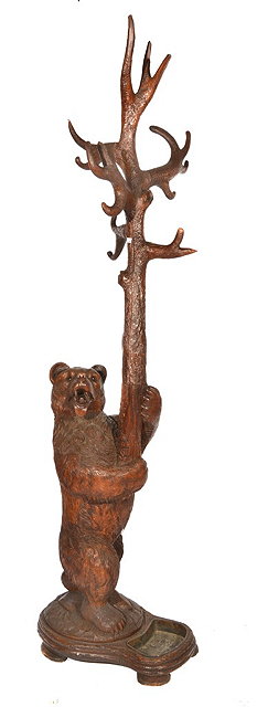 Appraisal: A TH CENTURY BLACK FOREST CARVING UMBRELLA STAND in the