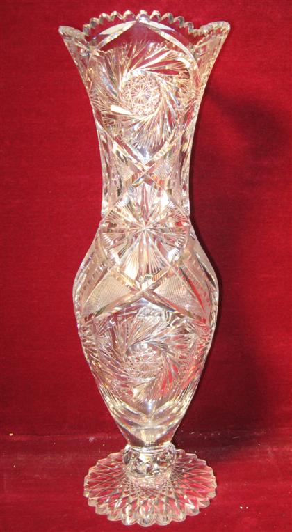 Appraisal: American brilliant cut glass vase th century