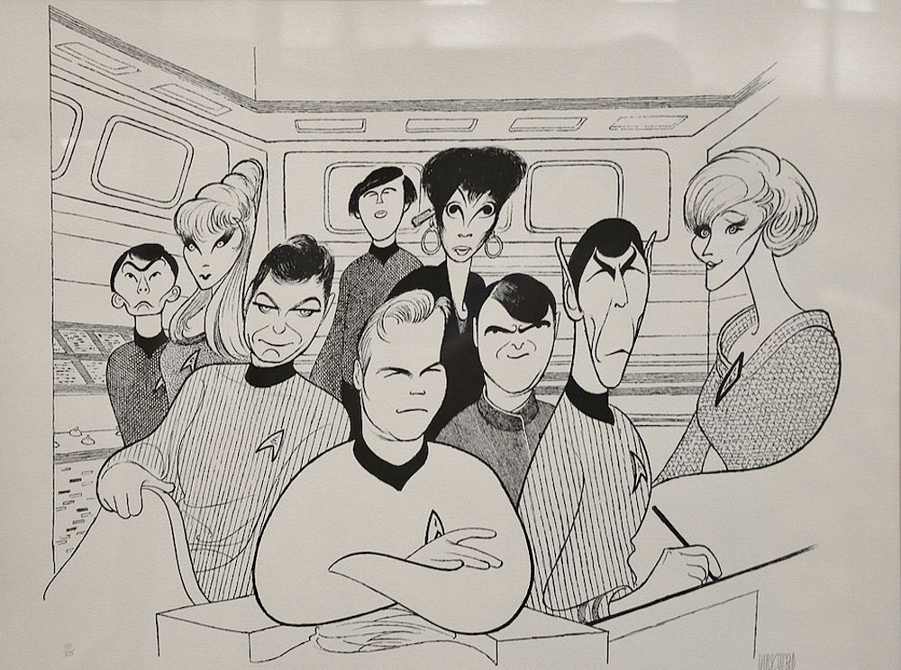 Appraisal: Al Hirschfeld lithograph Star Trek Original Cast pencil signed and