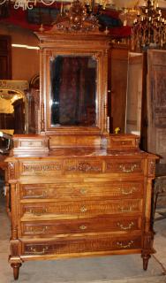 Appraisal: French Louis XVI commode in walnut with mirror French Louis