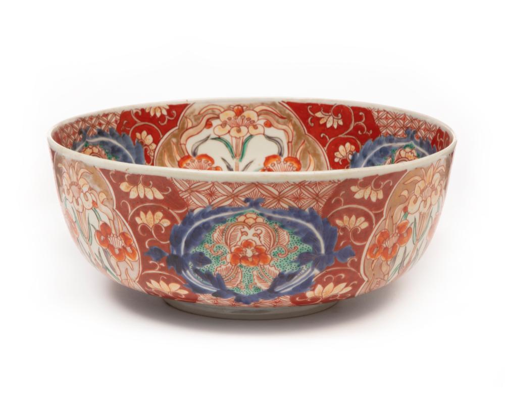 Appraisal: Japanese Imari Porcelain 'Good Fortune and Long Life' Punch Bowl