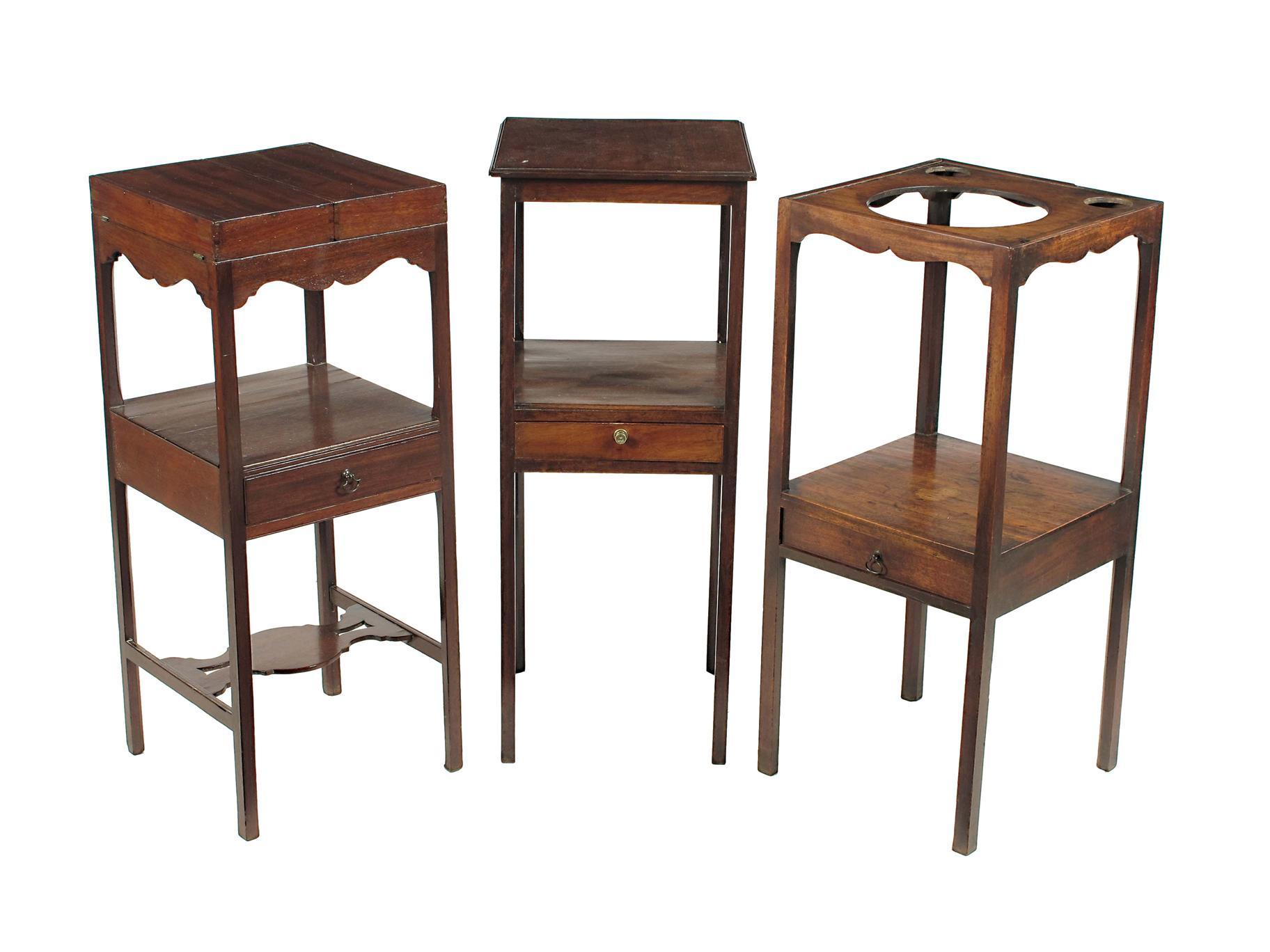 Appraisal: Three mahogany square washstands