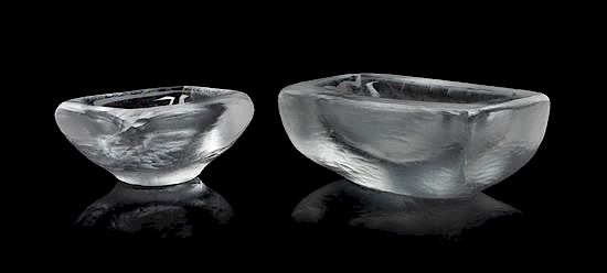 Appraisal: Vickie Lindstrand Swedish - Two Bowls Orrefors Sweden Vickie Lindstrand