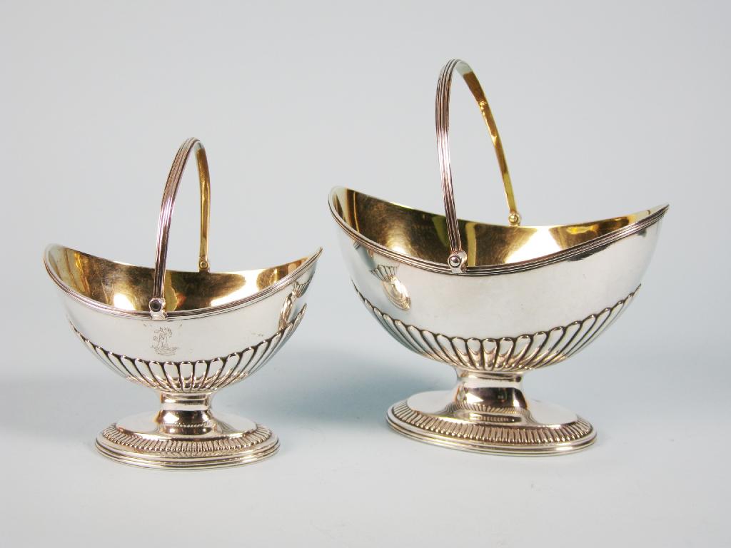 Appraisal: A George III Sugar Basket and Cream Pail of oval